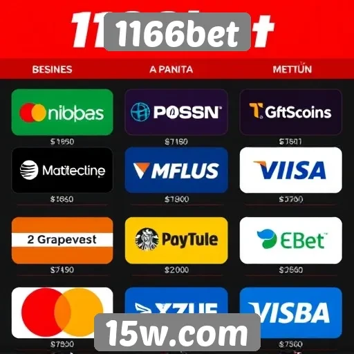Opções de pagamento disponíveis na plataforma 1166bet